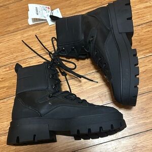 Zara Black Lace Up Boots